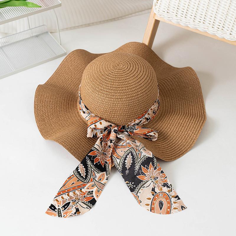 Fashionable Summer Sun Hat For Women With Round Top And Ruffle Edge