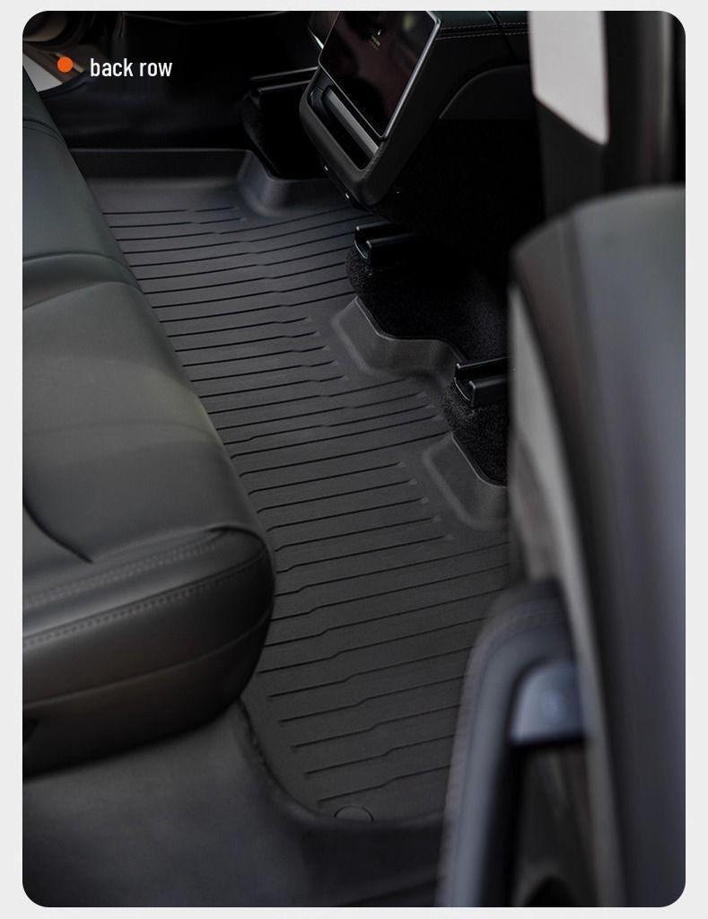 TPE Floor Mats for Tesla Model Y - Front & Rear Cabin with Scuff Plates