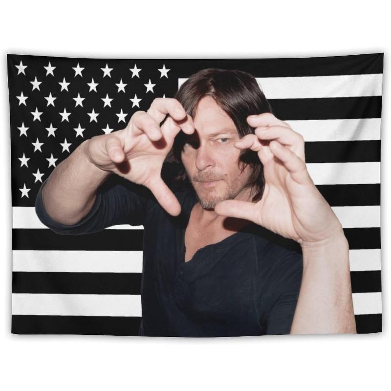 1pc YKHJSDMZ Daryl Star Dixon Pink American Flag Wall Hanging Vibrant Patriotic Decor for Campus Dorms Bedrooms Living Room