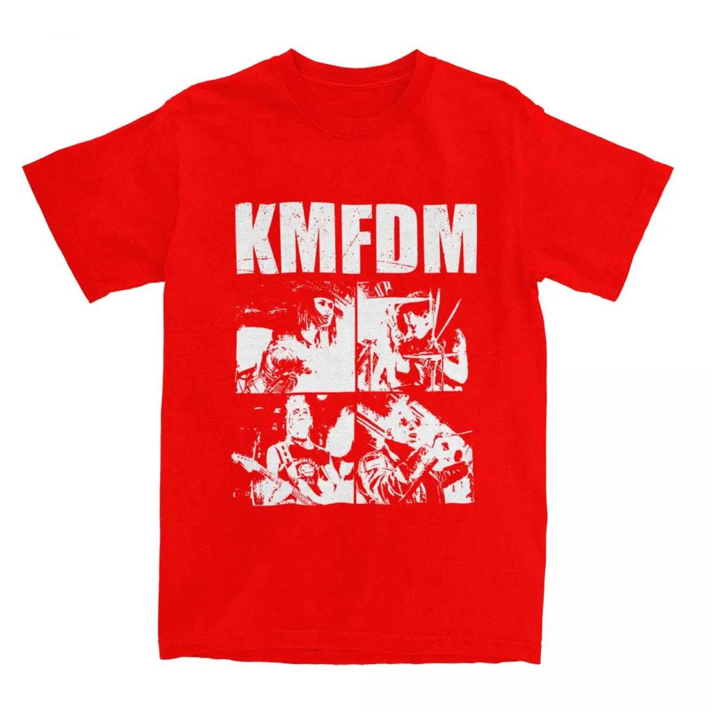 KMFDM T-Shirt Rock Band Hip Hop T Shirts Short Sleeve Y2K Retro Tops Summer Cotton Round Neck 4XL 5XL 6XL Clothing