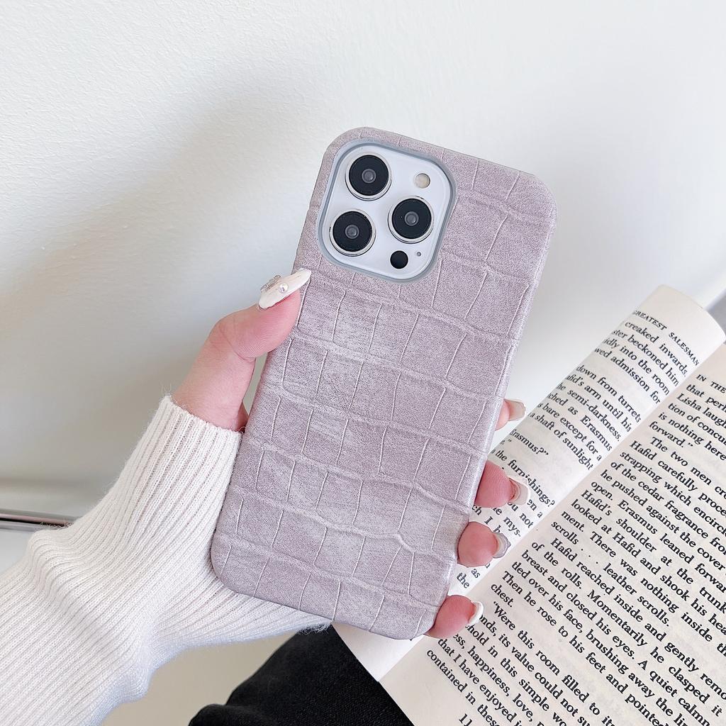 Alligator pattern 16/15/17 Apple phone case 1pro solid color 15promax trendy hand