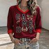 Women's Football Fan Shirt Three-Quarter Sleeve for Day Cheering and Support at the Stadium