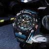  Brand Dual Display Digital W-820 50M Waterproof Alarm Clock Luminous Fashion business Quartz Sport WristwatcWatch For Man