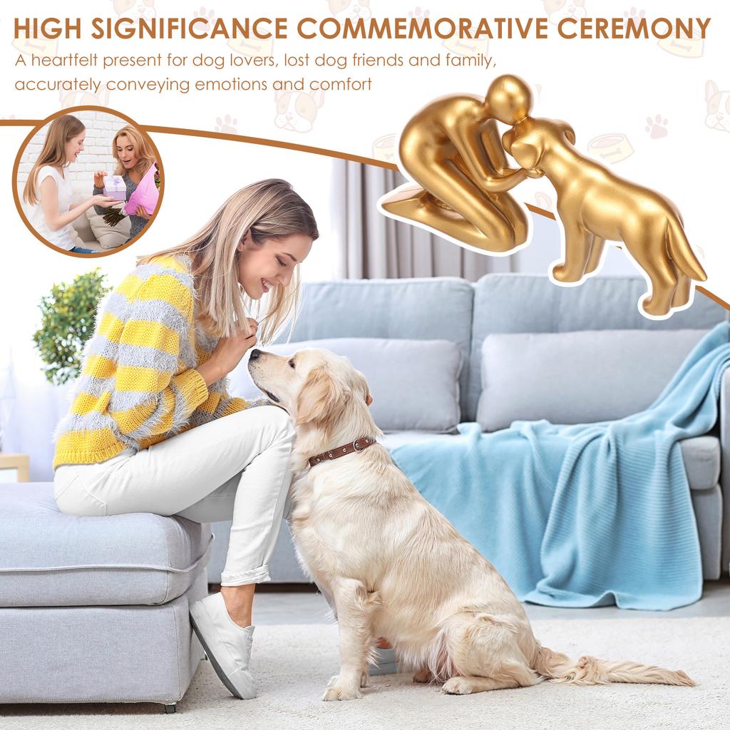 Love My Black Dog Figurines Statues Home Decor Cute Dog Angel Friendship Remembrance Presents for Dog Lovers Home Dog Sculpted