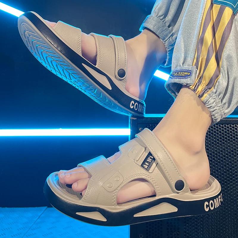 Men's Slippers Summer New Sandals EVA Light Adult Thick-soled Beach Shoes Non-slip Open-toe Sandals for Outdoor