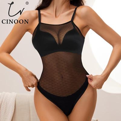 Suspenders Bodycon Bodysuit Women Lace Transparent Female Pullover Black Sexy Bodysuits Femme Pullover Casual Rompers
