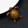 Creative Cute Lifelike Zircon Inlay Drip Glaze Little Turtle Brooches for Women Men Cartoon Animal Pin Clothes Accessory Jewelry