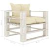 VidaXL Canapé palette de jardin avec coussins crème Bois 3052444