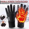 Zwart Winter Warm Volledige vingers Waterdicht Fietsen Buitensporten Hardlopen Motor Ski Touchscreen Fleece Handschoenen