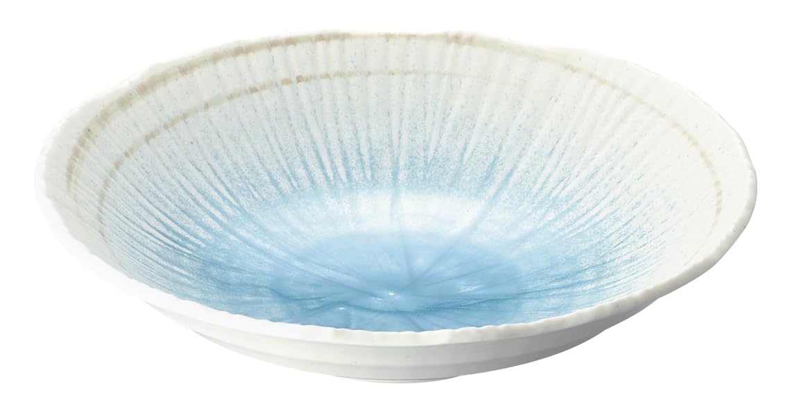 

EAST table Shizuku Carved Tokusa Large x x Made in Microwave and Dishwasher Safe (Drop) Bowl, 22.5 24.0 5.5cm, Japan, синий