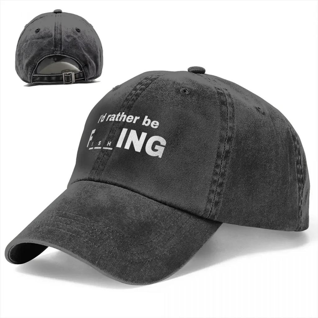 Funny Fishing Theme Outfits Unisex Baseball Caps Fish Fisherman Gift Distressed Washed Hats Cap Vintage Outdoor Fishing Cap