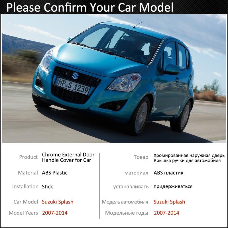 Black Carbon Fiber Door Handle Cover for Suzuki Splash 2007~2014 2009 2010 2011 2012 2013 Accessories Stickers Trim Set Chrome