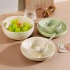 2024 Creative Ceramic Tableware: Thickened Rice Bowl & Deep Soup Plate, Cream Style, Microwave Safe