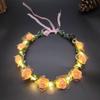Wedding Foam Party Women Headwear Wreath Decoration LED Light Garland Crown Flower Headband