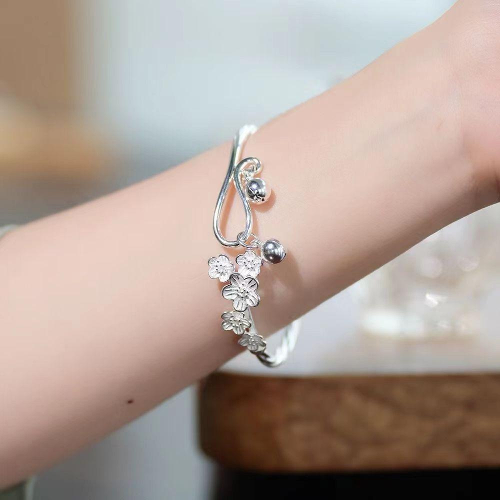 Plum blossom bell Chinese bracelet sweet opening bracelet female fairy jewelry gift