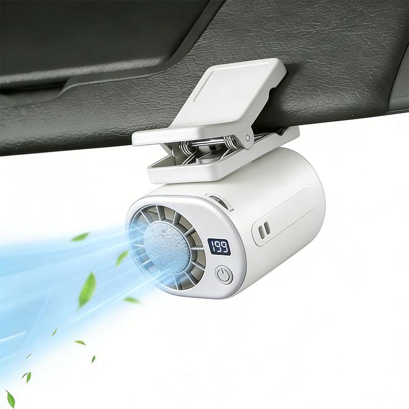 Portable Car Clip Fan 360° Rotatable 199 Speed Wind USB Cooled Rechargeable Electric Fan Low Noise Mini Fan Clamp Anywhere