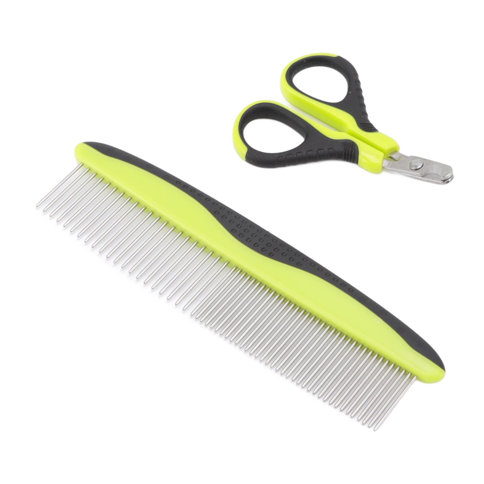 

Pet Comb Nail Clipper Wide Dense Comb Teeth Prevents Static Portable Pet Grooming Kit for Cats Dogs Pets
