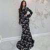  American Women's Clothing 2025 Summer New Fashion Casual Temperament Long-sleeved Hip-wrapped High-waisted Slim-fitting Dress