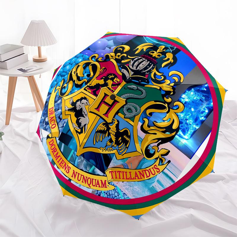 1pc Hogwarts Crest Party Decorations Umbrella with Plastic Handle,Suitable for All Seasons Travel Outdoor Multi-functional UmbrellaDCS101