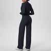 Women's High-Waisted Yoga Set: I-Beam Vest, Wide-Leg Pants, Skin-Friendly Sports Zipper Jacket