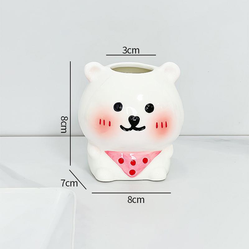 Cute  Ceramic Toothbrush Holder INS Animal Shape Toothbrush Storage Rack Creative Bathroom Toothpaste Rack Kids Gift