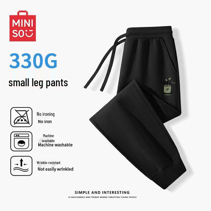 

MINISO Men s Cotton-Feel Tapered Sweatpants L
