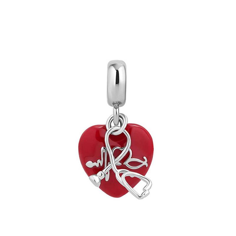 Europe Copper Charm Fit Original Bracelet Jewelry Pendant Doctor Nurse Sparkling Cross Bead Sisters Dangle Accessories