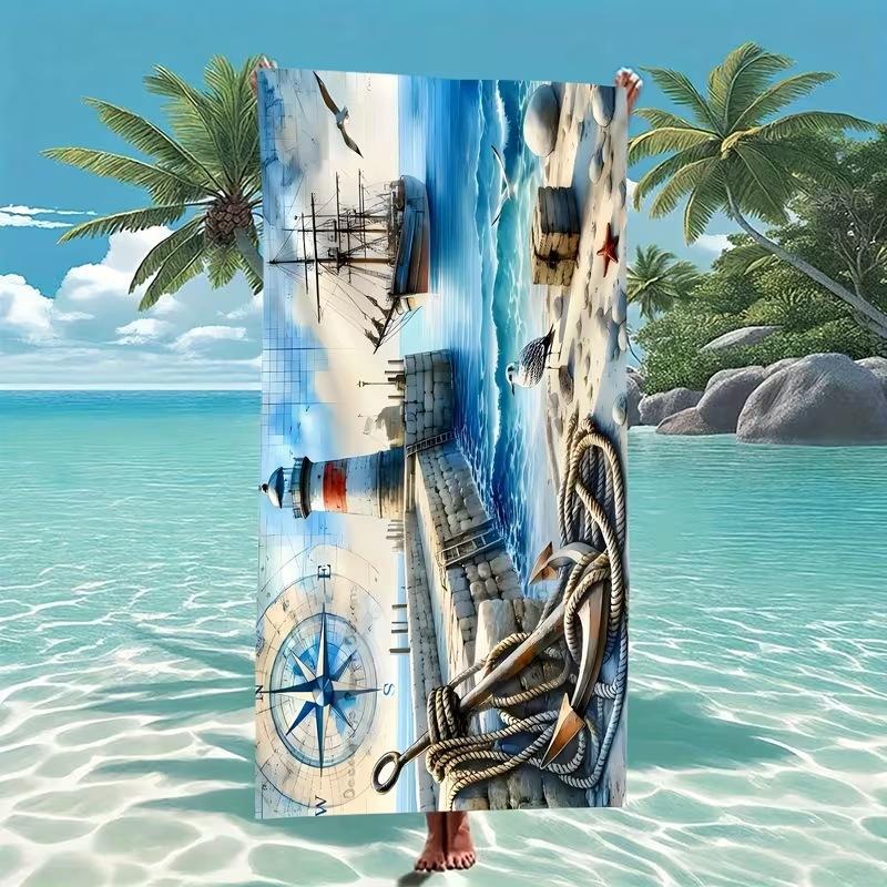 Popular Summer Beach Towel Microfiber Absorbent Beach Towel Seaside Outdoor Vacation Sports Towel