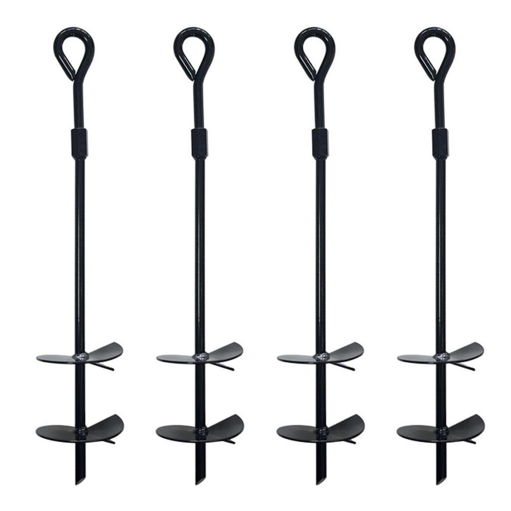 MERIGLARE 4x Screw-in Ground Anchors, Heavy-Duty Equipment for Tent Pegs, Tent Stakes, Sheds, Hiking, Swings, Canopies, and Carpentry