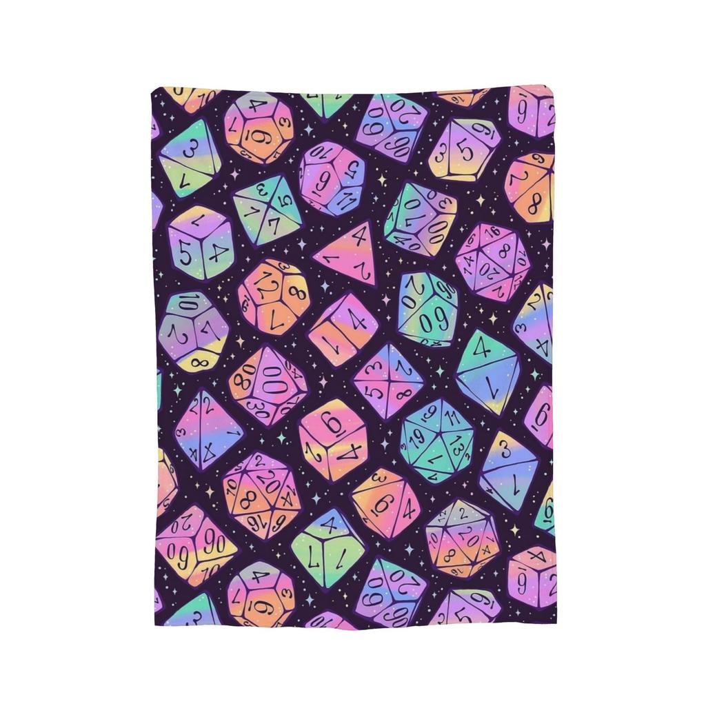 DnD Game Dice Spill Blankets Fleece Spring Autumn Multi-function Super Warm Throw Blanket for Home Travel Plush Thin Quilt