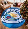 Manchester City FC Pattern Round Rug, Indoor/Outdoor Mat, for Picnic, Gameroom, Bedroom, Office, Living Room, Home Decor Carpet, Birthday Gift