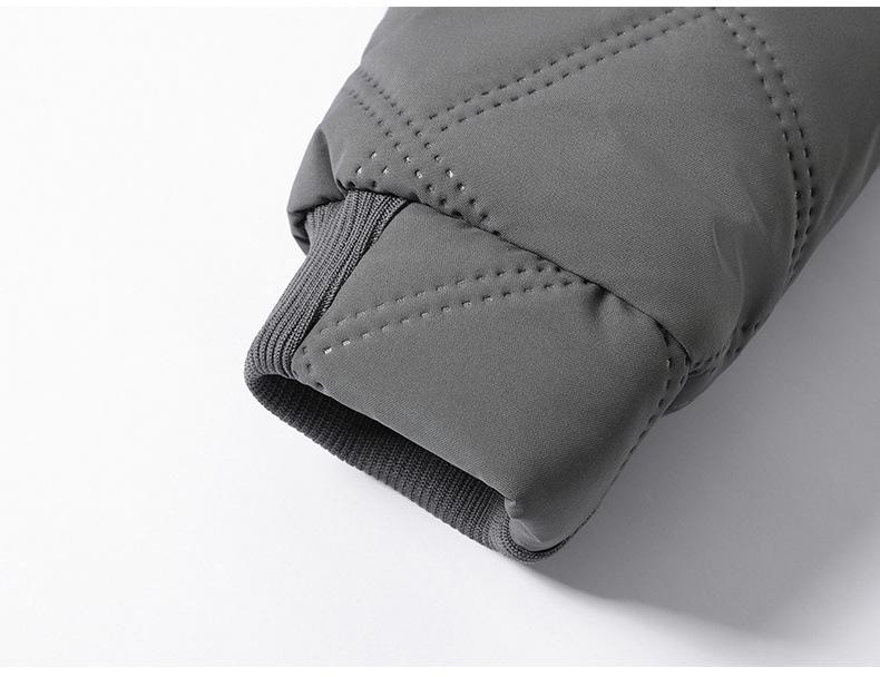 Men's Mid-Length Hooded Winter Coat with Velvet Lining for Middle-Aged and Elderly