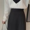 Coffee Color Women's Mid-Length A-Line Summer Slit Skirt 022