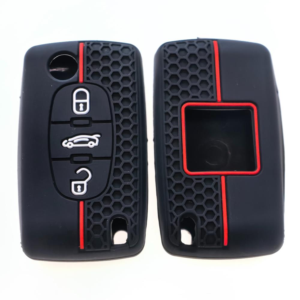 Citroen C2 C3 C4 C5 C6 Xsara Berlingo Peugeot 207 307 308 407 607 807 Koruyucu Anahtarlık İçin Silikon Flip Uzaktan Kumandalı Araba Anahtarı Kılıfı