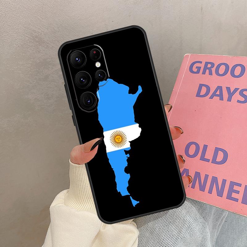 Étui Drapeau Argentine Pour Samsung Galaxy S24 Ultra S20 S21 S22 S23 S25 Ultra S9 S10 Plus S25 FE Housse Coque