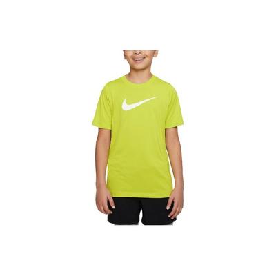 Lockere Passform Rundhalsausschnitt Logo-Print Kurzarm T-Shirt Kinder Tops Grün DX1123-308