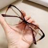 TR90 Gradient Color Glasses for Women High Quality Anti Blue Light Flat Mirror Glasses Luxury Oversized Eyeglasses UV400