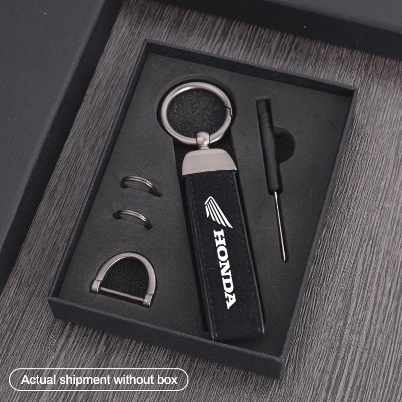 Leather Motorcycle Key Chain Ring Buckle Keyring Pendant Gift For Honda CB400 CB650F CBF CBR250RR CRF SH300 NC750 Accessories IP8