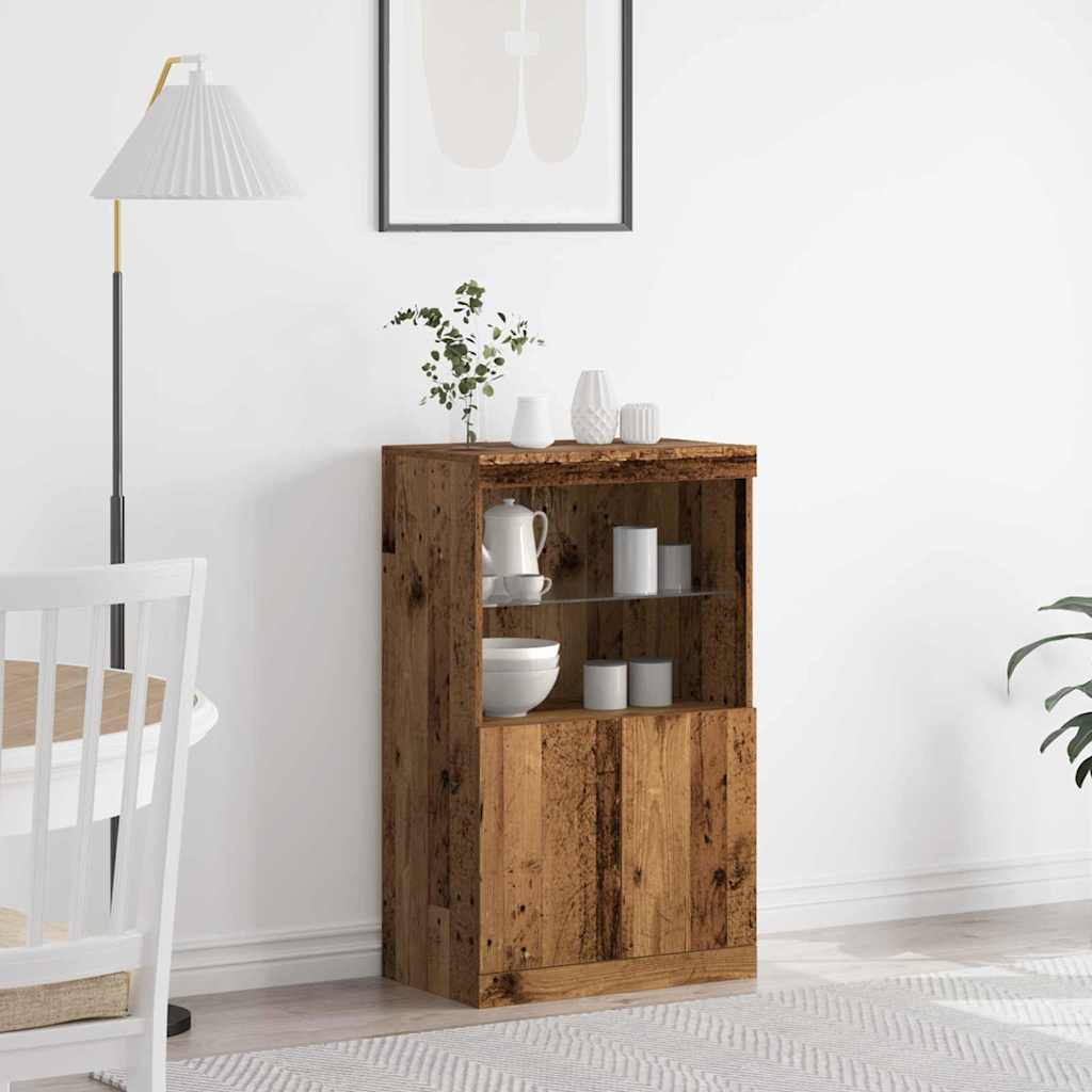 LED Sideboard in Brown 60 x 37 x 100 cm engineered wood
