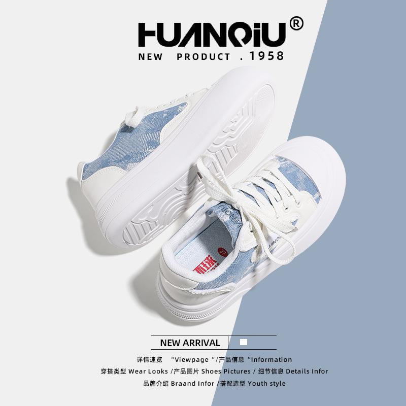 Global Platform White Shoes Women's KMXFX80159 Spring and Spring New Shallow Mouth Versatile Shoes Casual Board Shoes Women