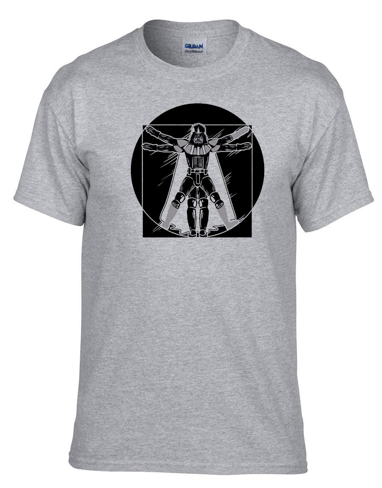 26 Star Wars Episode VII 7 Force Awakens Leonardo Da Vinci Grey T-Shirt -149_Grey- Unisex T-Shirt XXL