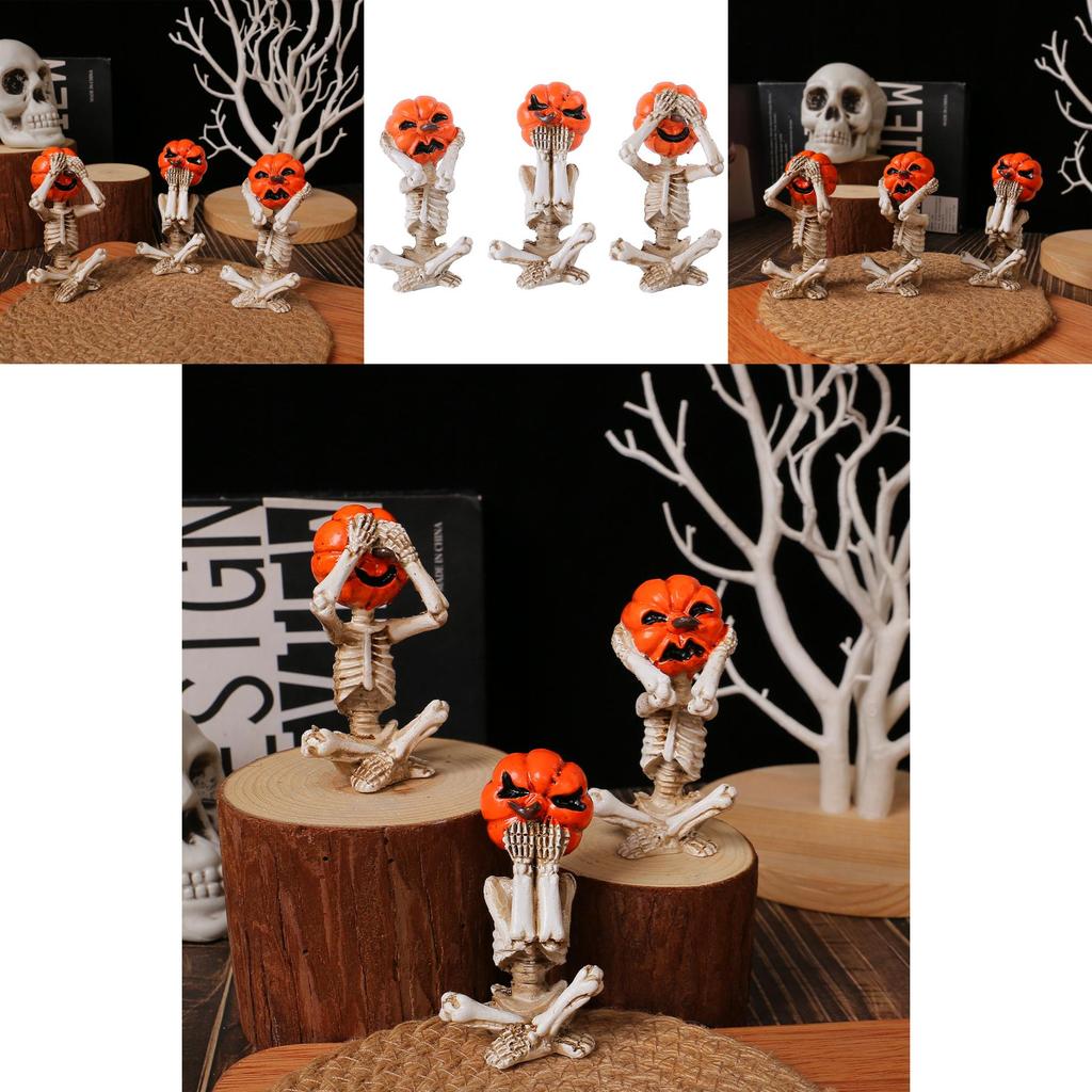 Resin Skull Decor For Halloween Party And Seasonal Home Yard Display