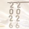 Delicate 2026 Theme Earrings Acrylic Fashion Accessories Party Wedding Earrings Suitable for Casual or Formal Occasions