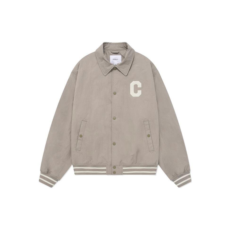 Covernat Ss23 Letter Pattern Printed Lapel Single-Breasted Jacket Unisex jackets Beige CO2301JK11BE