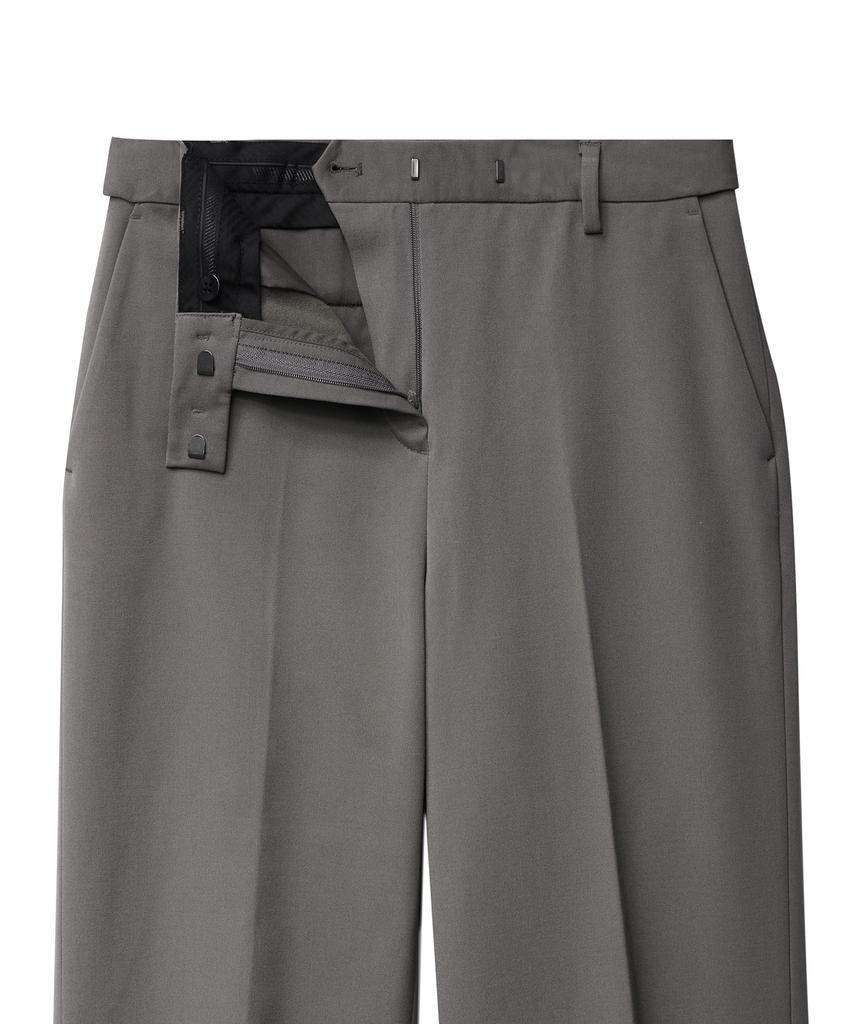 MUSINSA STANDARD WOMAN Women'S Heavyweight Fleece-Lined Wide Hidden Elastic Waist Slacks [Warm Gray]