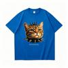 Summer 15 Colors Funny Punk Cat Print Women's T-Shirts Fashion Street Short-Sleeve Outdoor Casual Tops for Men's and Women's Tees Top