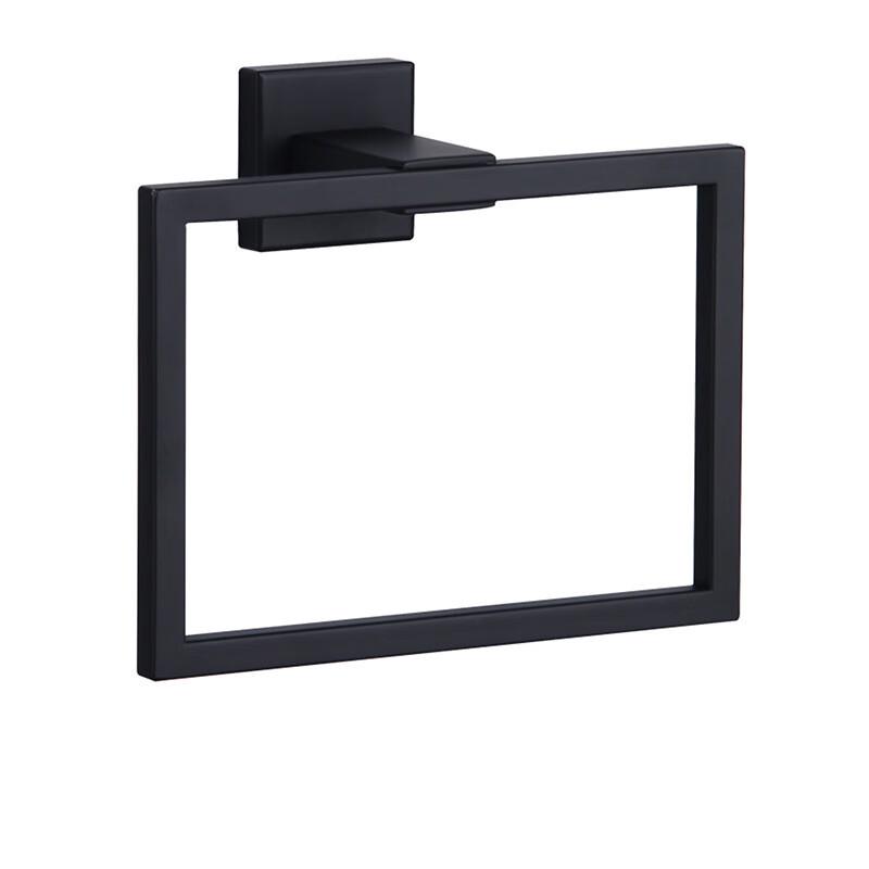 Xuanyong Square Matte Black Towel Ring