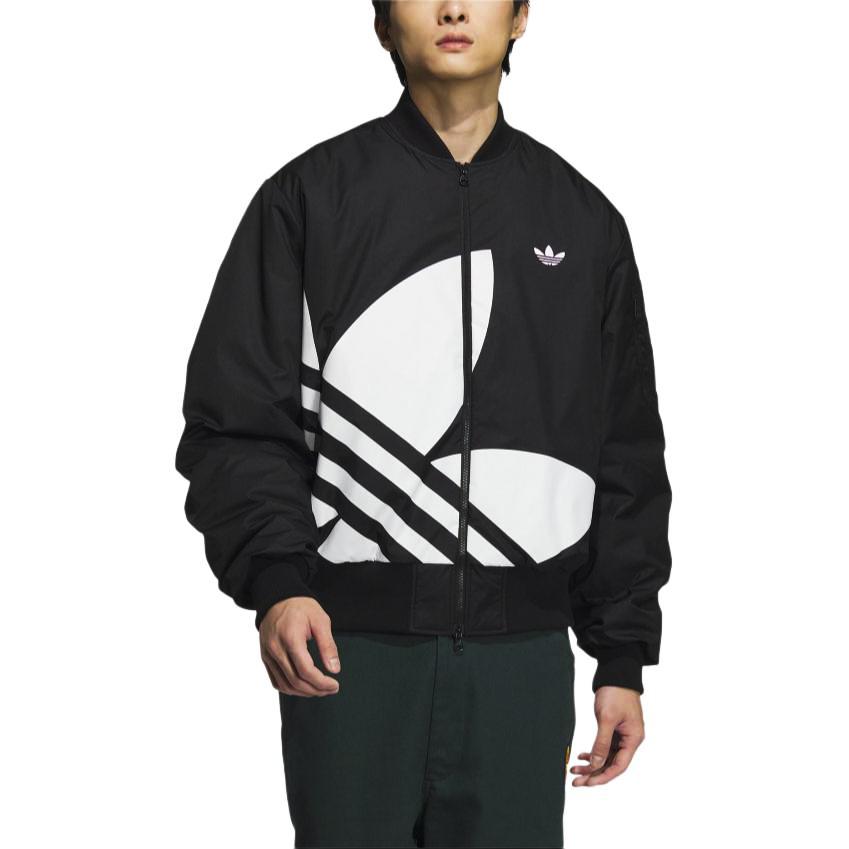 adidas Originals Sports Lifestyle Series Classic Retro Sports Stand Collar Pilot Long Sleeve Jacket Unisex Jacket Black JL8380