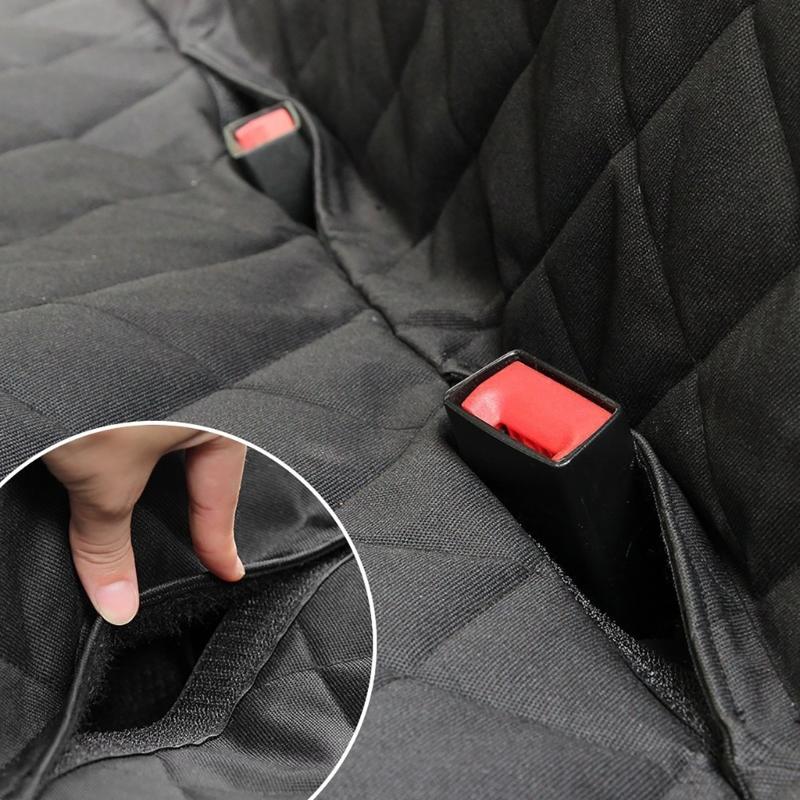 Full Coverage Rear Seat Dog Cover with Durability Fabric and Quilted Padding for Cleaner Car Travel, Hair Control, and Comfortable Resting Space