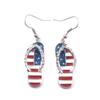 USA Flag Necklace US Love Heart Pentagram America Flag Necklace Full Iced Out Rhinestone Men Hip Hop Rock Pendant Neck Chains